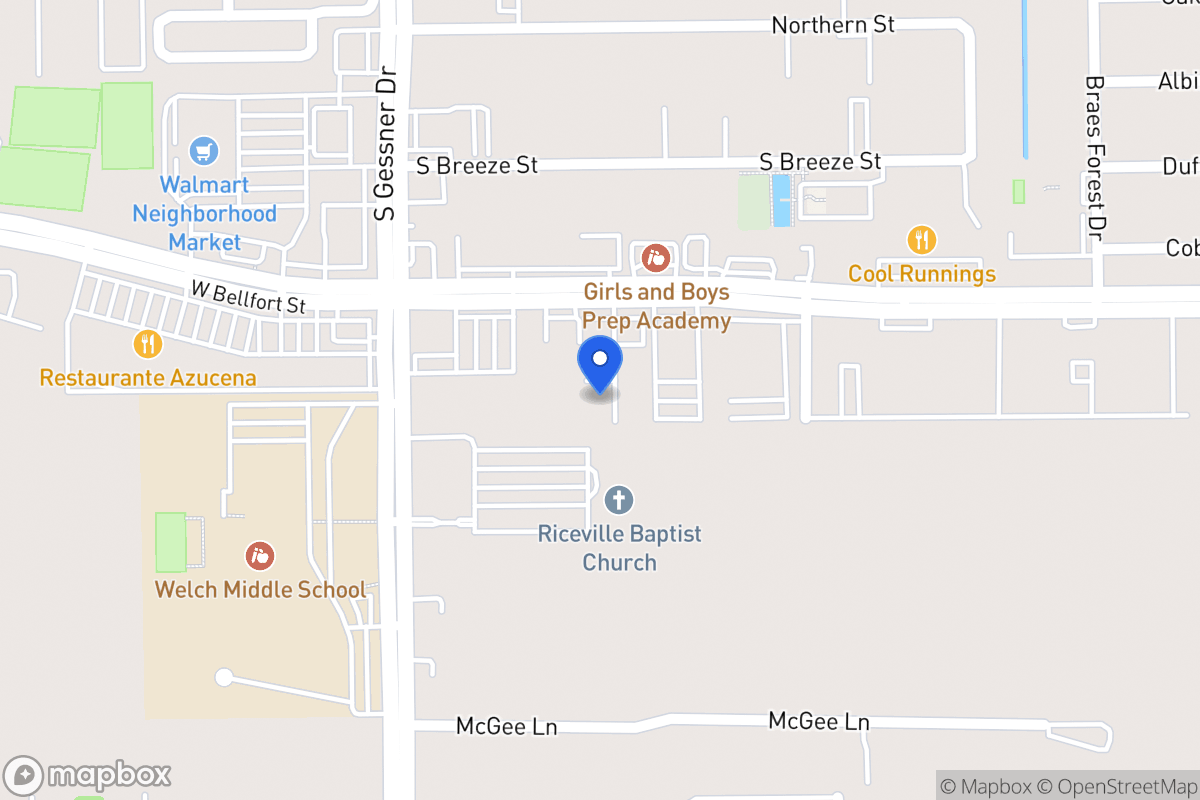 Map of W 8527 Bellfort St, Houston