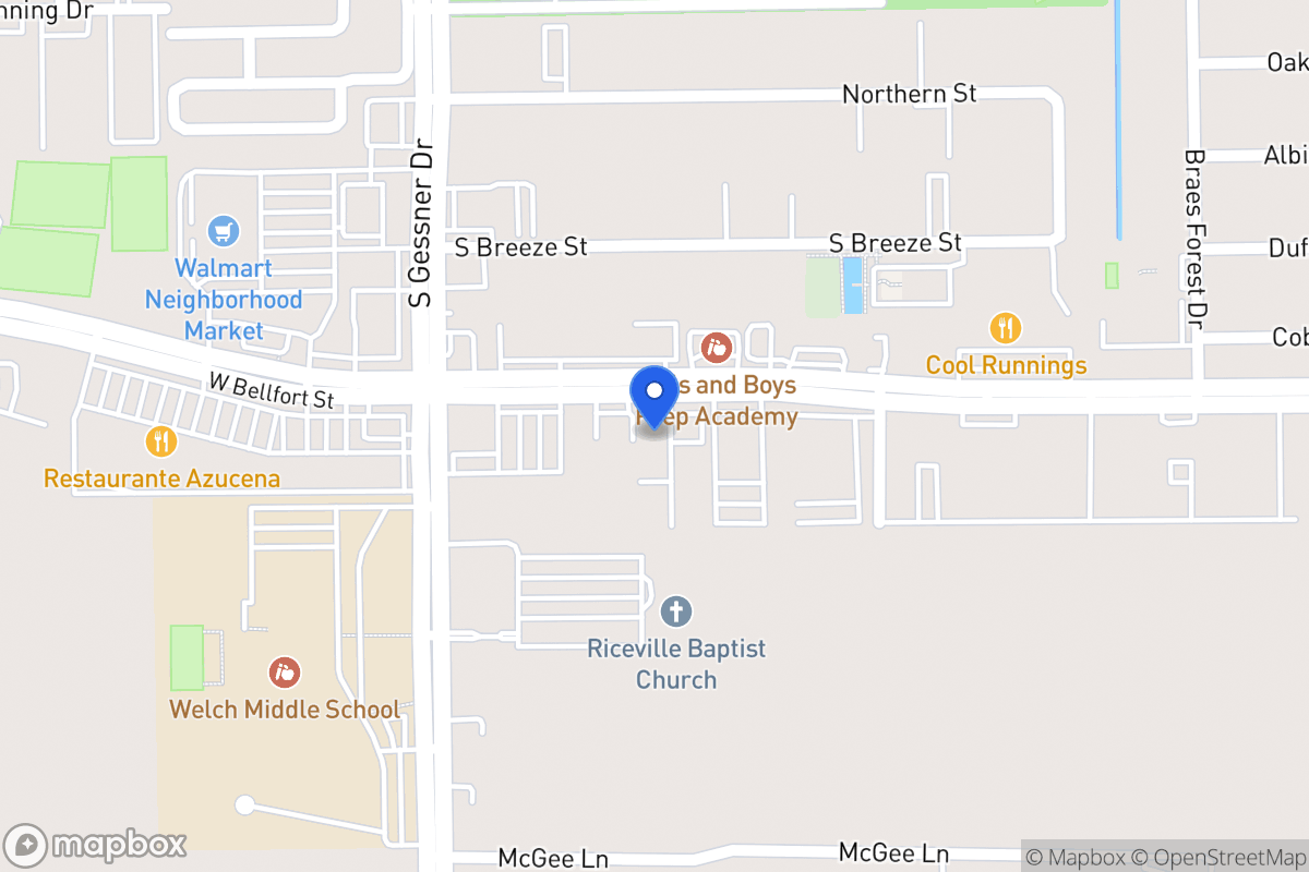 Map of W 8535 Bellfort St, Houston