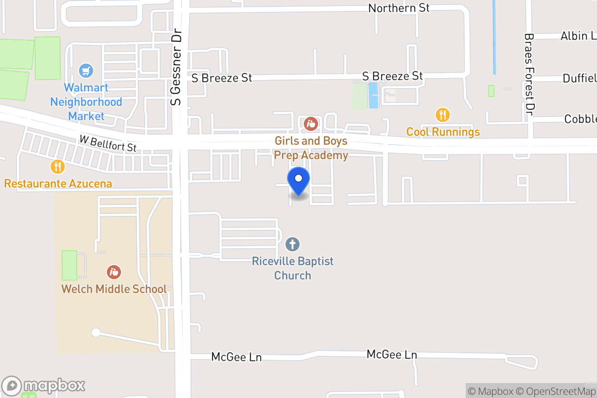Map of W 8531 Bellfort St, Houston