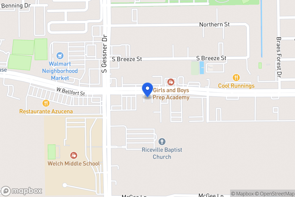 Map of W 8537 Bellfort St, Houston