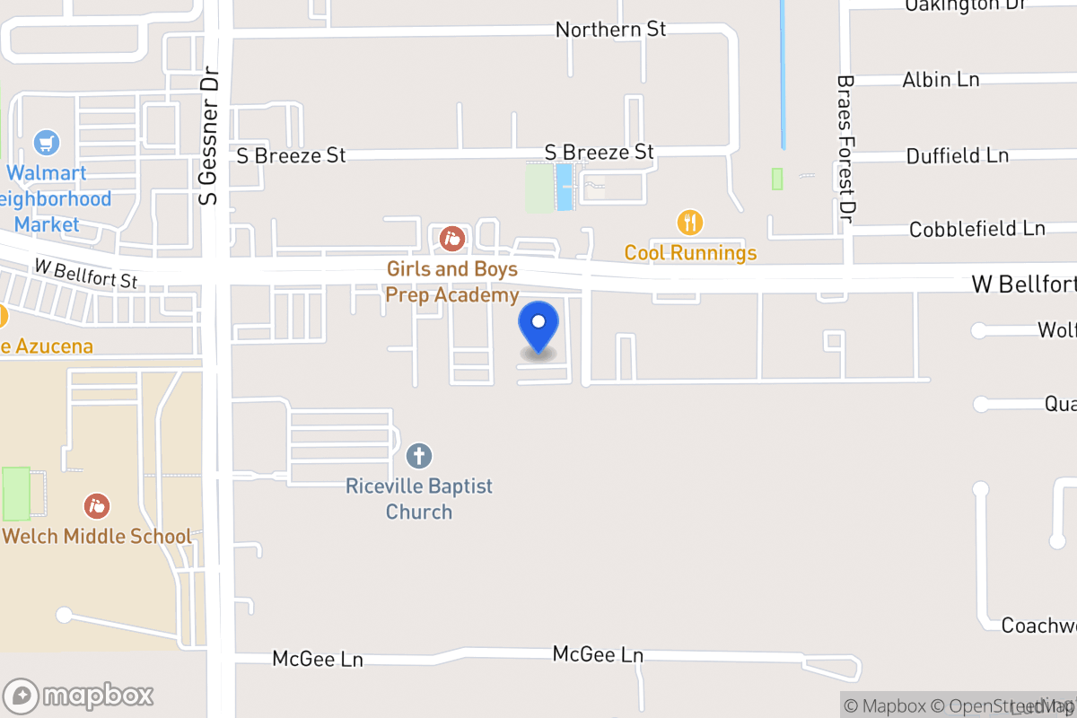 Map of W 8415 Bellfort St, Houston