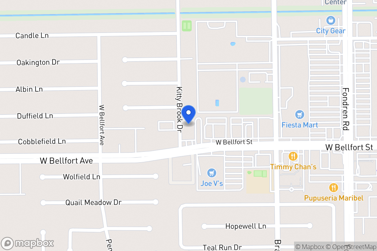 Map of Kitty Brook Dr, Houston