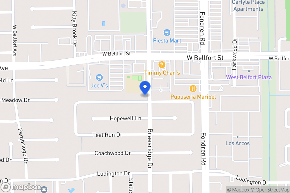 Map of 7602 Quail Meadow Dr, Houston