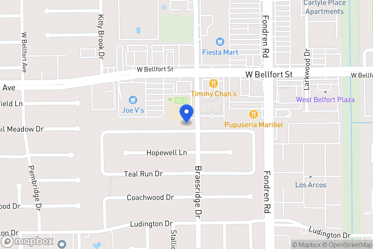 Map of 7606 Quail Meadow Dr, Houston