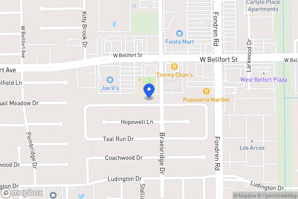 Map of 7610 Quail Meadow Dr, Houston