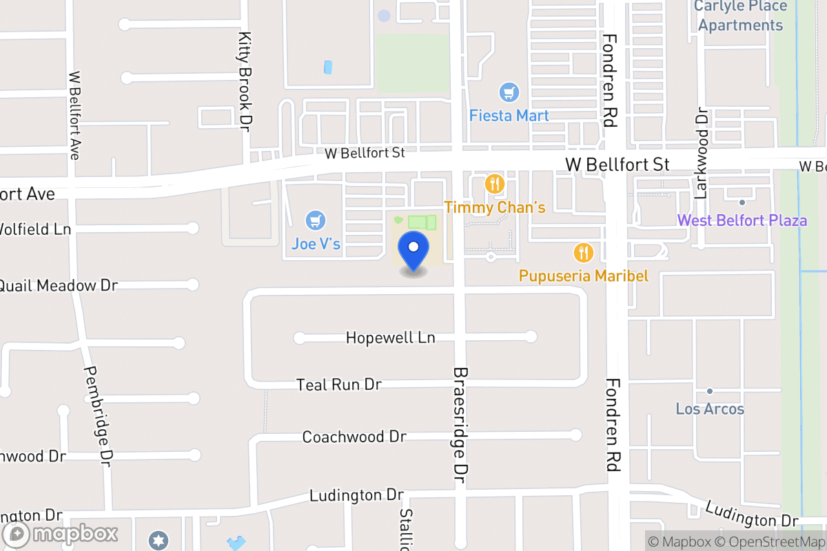 Map of 7614 Quail Meadow Dr, Houston