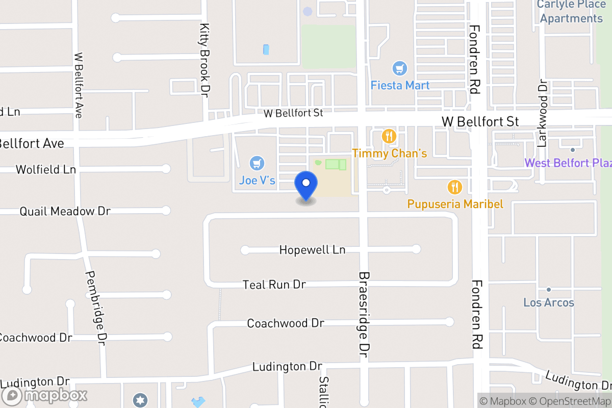 Map of 7626 Quail Meadow Dr, Houston