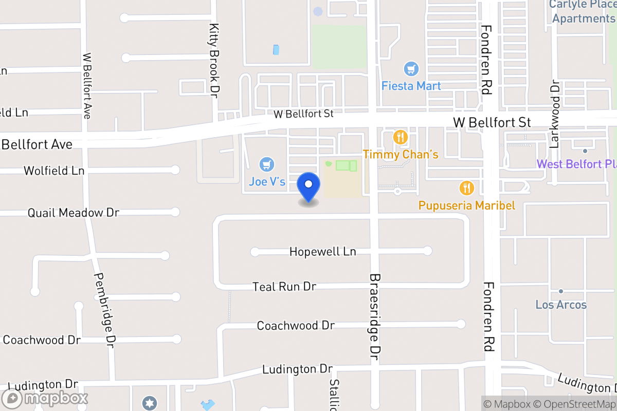 Map of 7630 Quail Meadow Dr, Houston