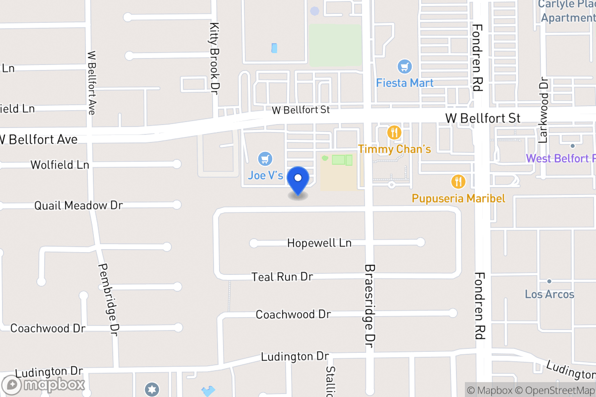 Map of 7634 Quail Meadow Dr, Houston