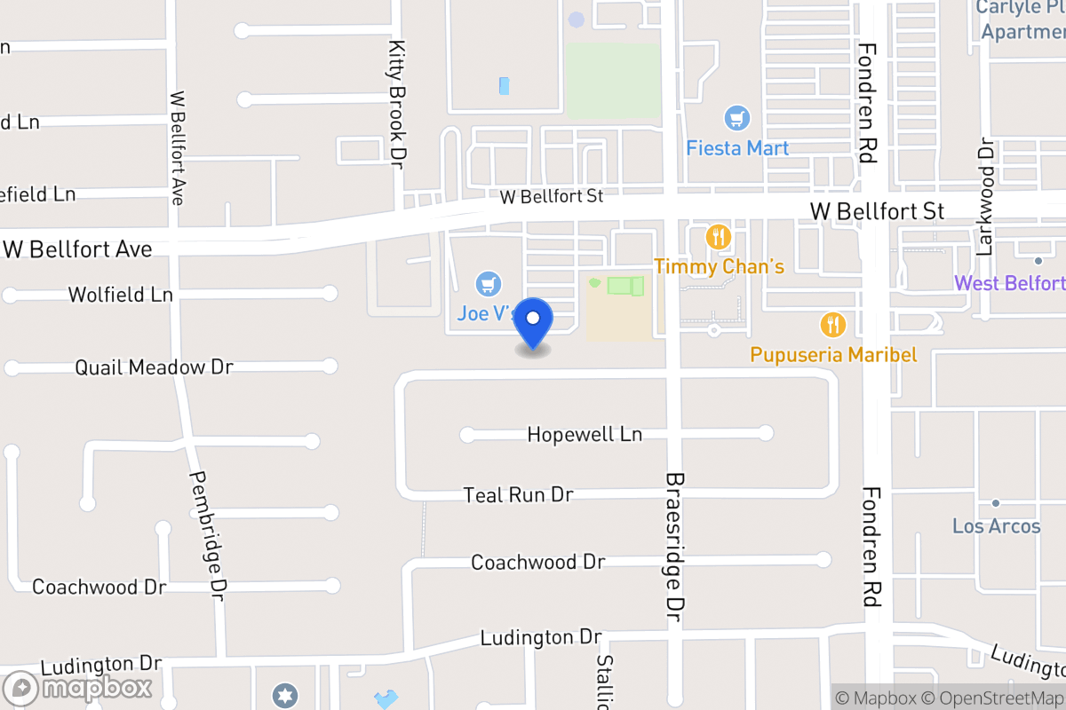 Map of 7638 Quail Meadow Dr, Houston