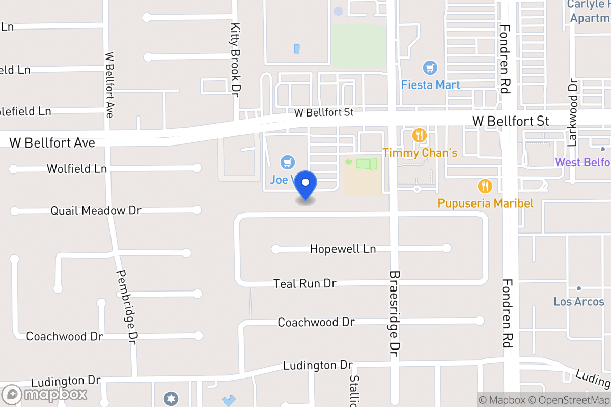Map of 7702 Quail Meadow Dr, Houston