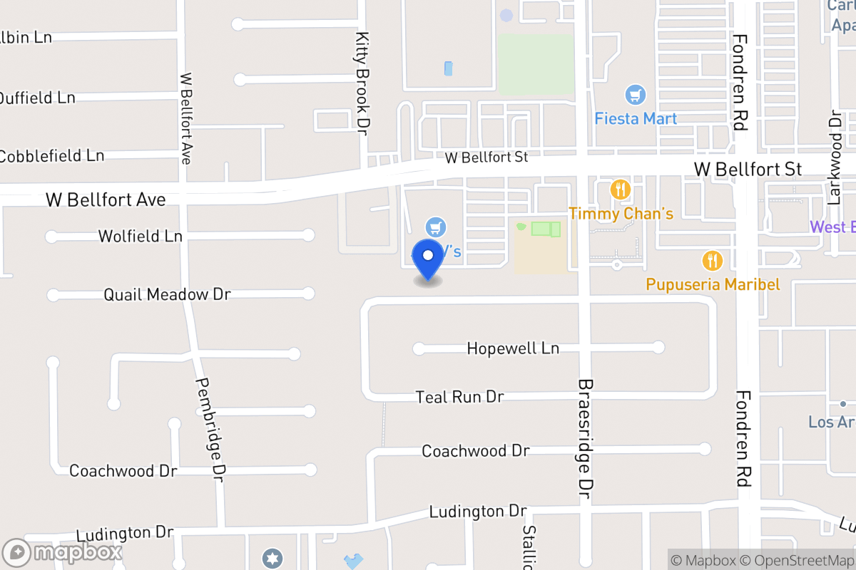 Map of 7714 Quail Meadow Dr, Houston