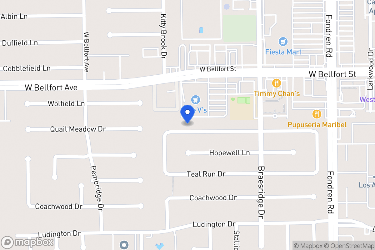 Map of 7718 Quail Meadow Dr, Houston