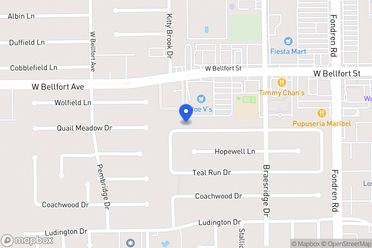Map of 7726 Quail Meadow Dr, Houston