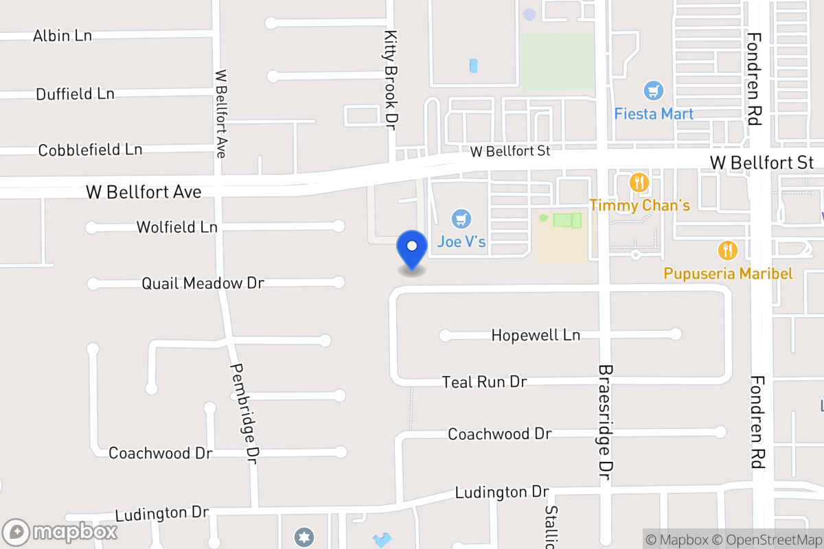 Map of 7730 Quail Meadow Dr, Houston