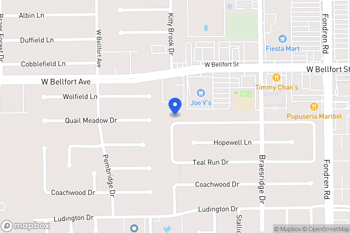 Map of 7734 Quail Meadow Dr, Houston