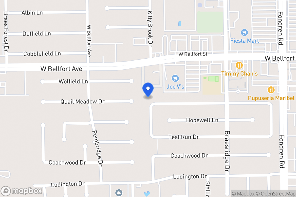 Map of 7738 Quail Meadow Dr, Houston
