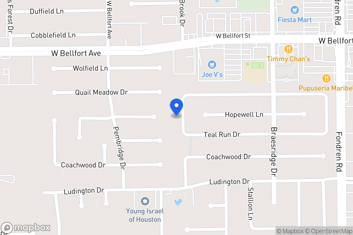 Map of 11422 Woodknoll Ln, Houston