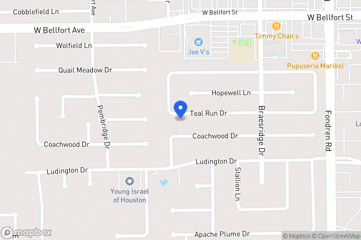 Map of 7727 Teal Run Dr, Houston
