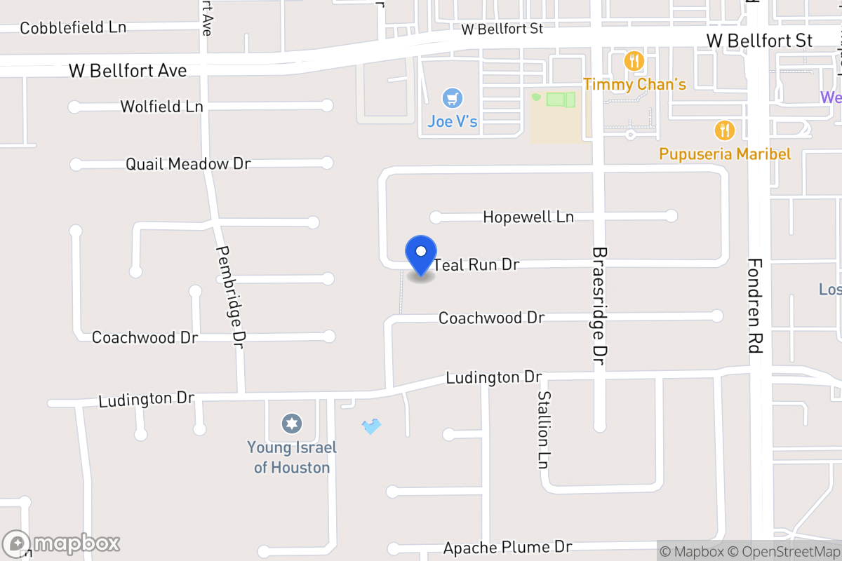 Map of 7723 Teal Run Dr, Houston