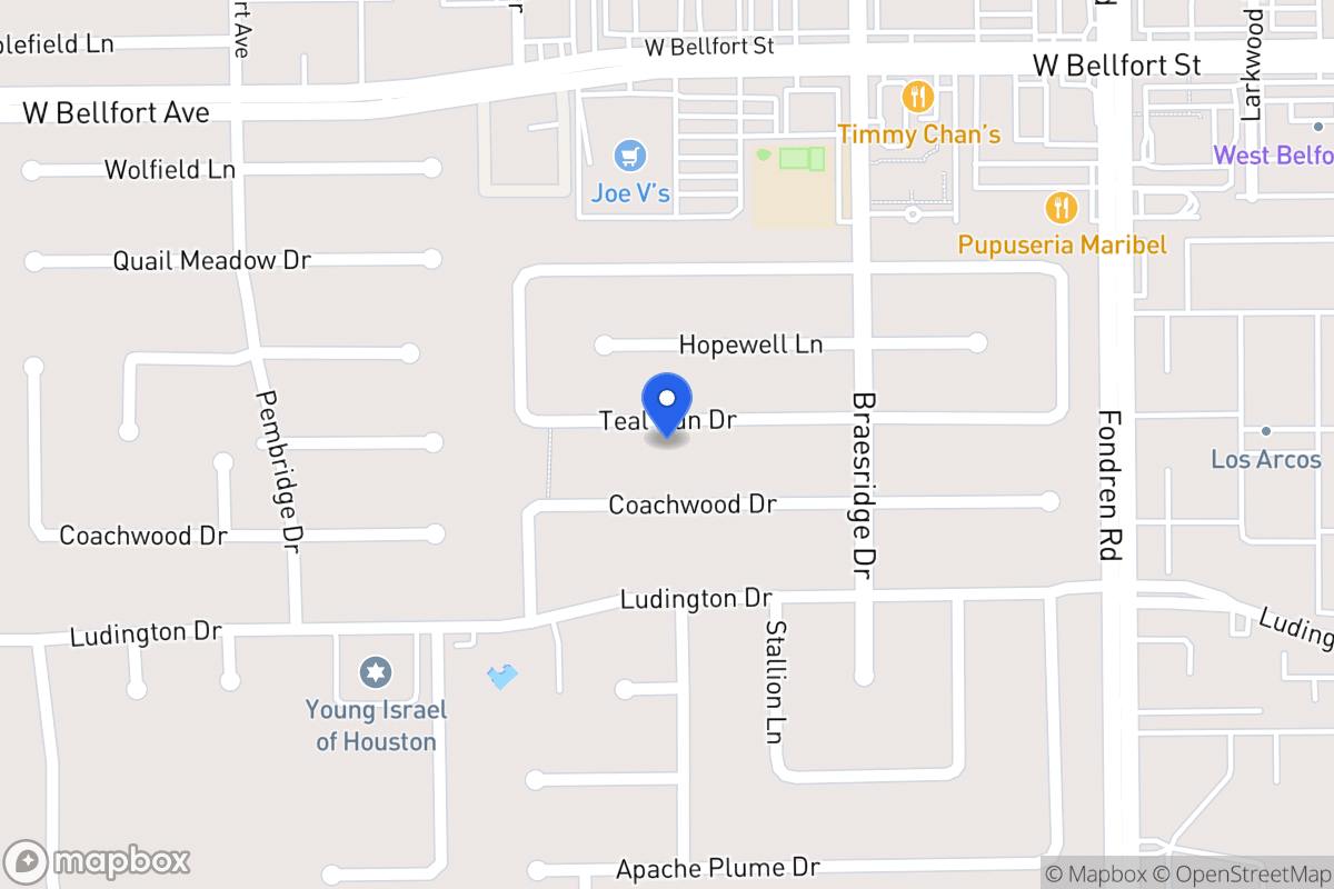 Map of 7703 Teal Run Dr, Houston