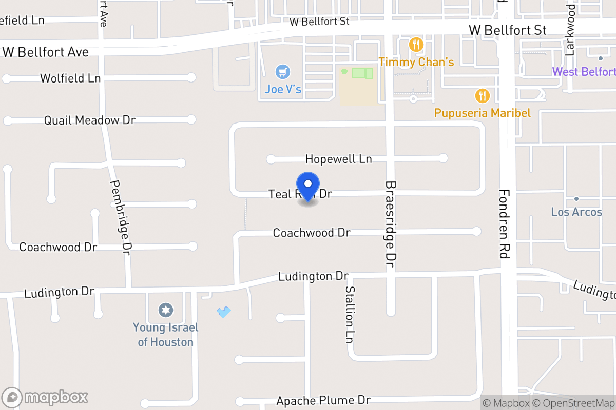 Map of 7639 Teal Run Dr, Houston