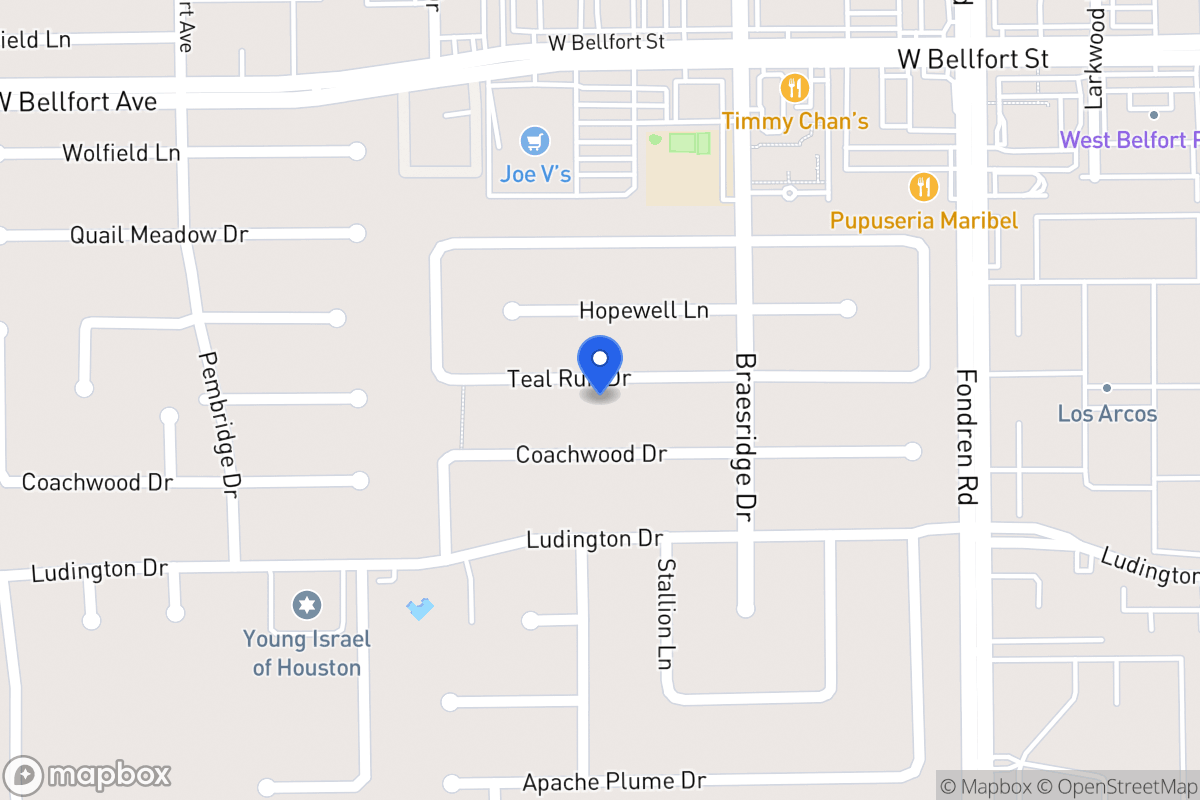 Map of 7635 Teal Run Dr, Houston