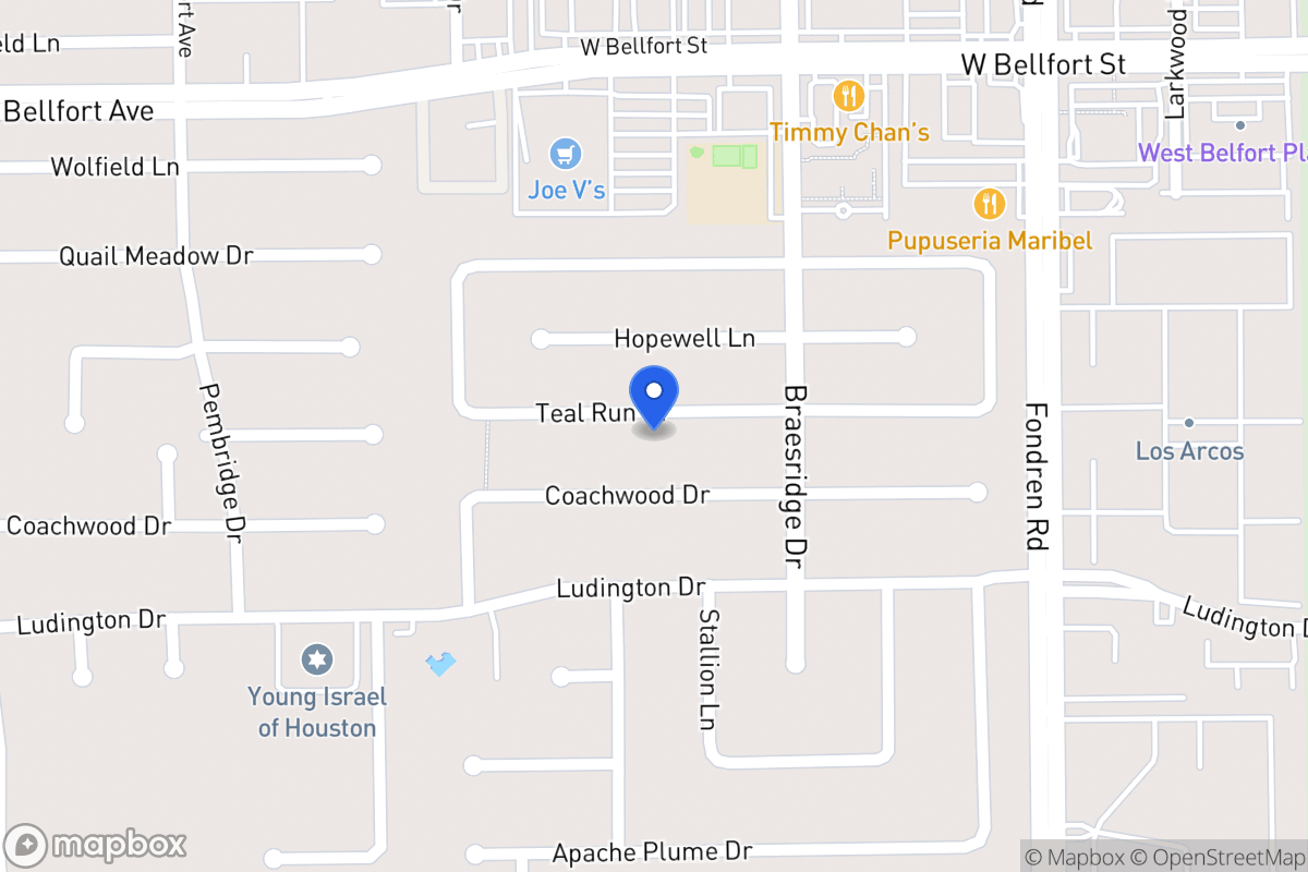 Map of 7631 Teal Run Dr, Houston