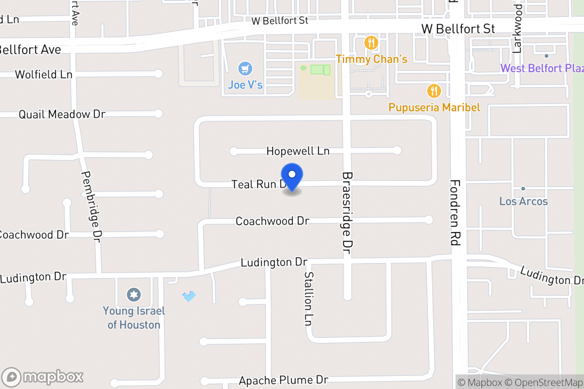 Map of 7627 Teal Run Dr, Houston