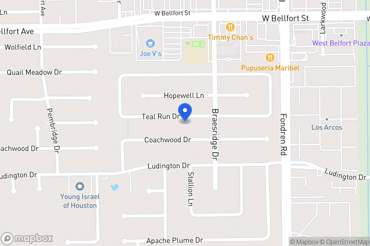 Map of 7623 Teal Run Dr, Houston