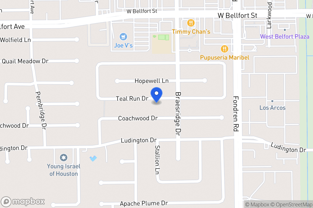 Map of 7619 Teal Run Dr, Houston