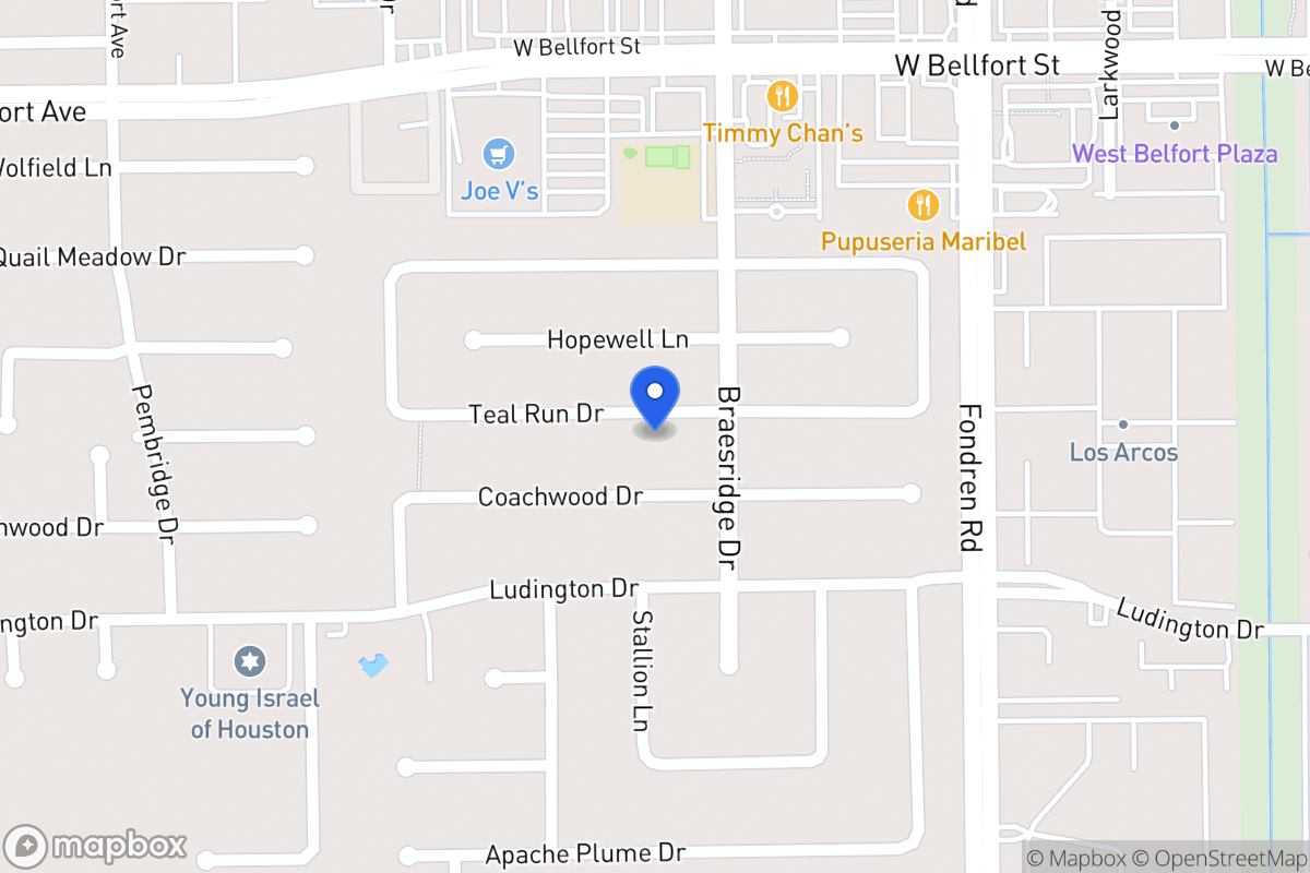 Map of 7615 Teal Run Dr, Houston