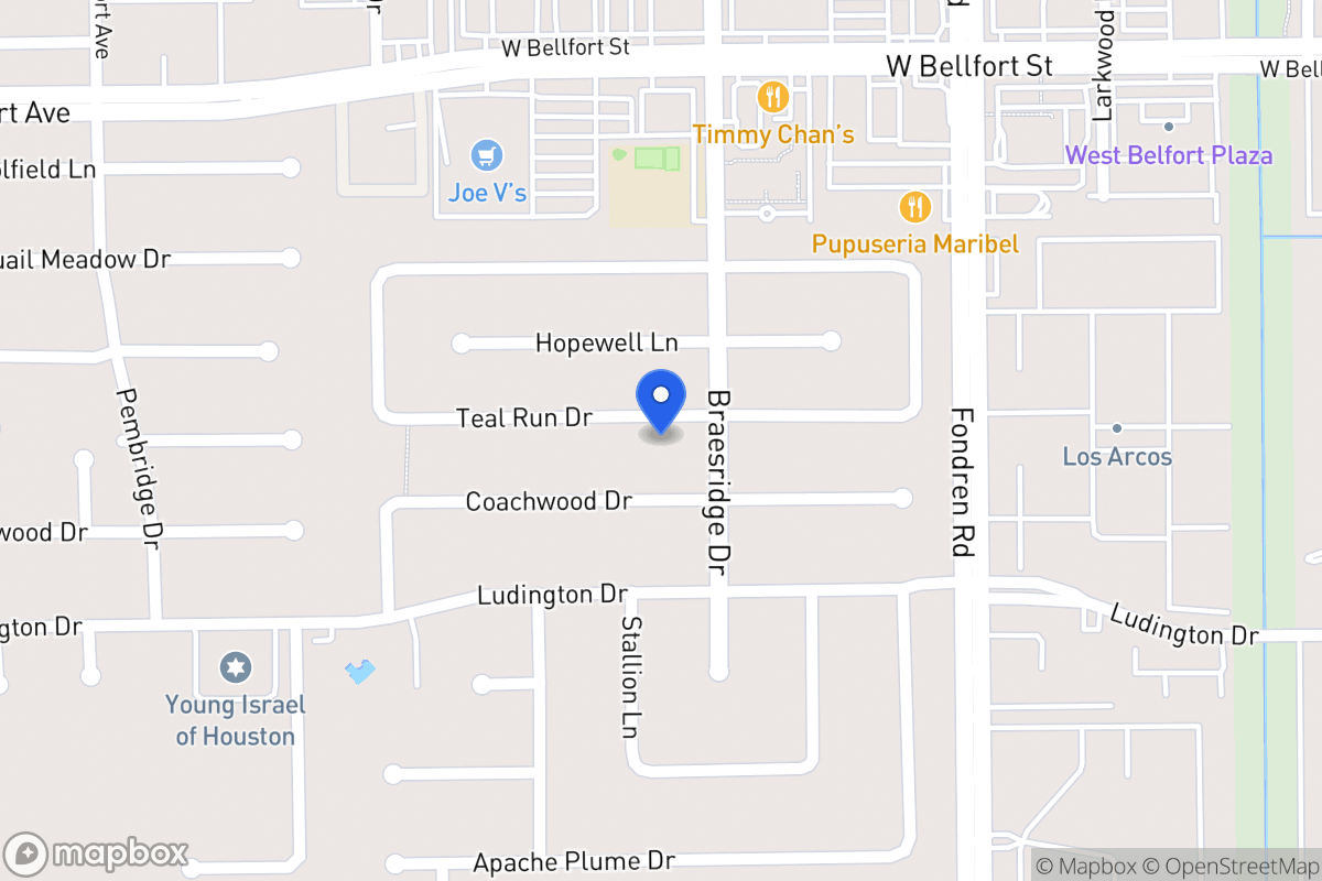 Map of 7611 Teal Run Dr, Houston