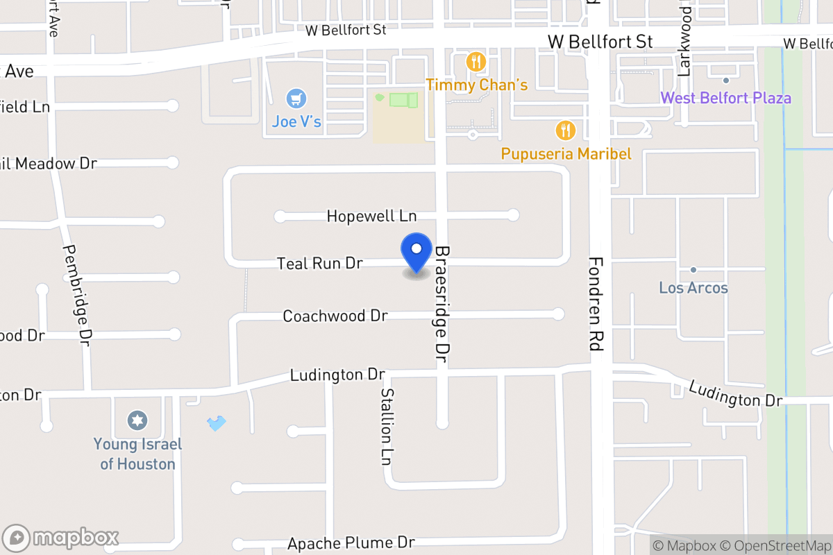 Map of 7607 Teal Run Dr, Houston