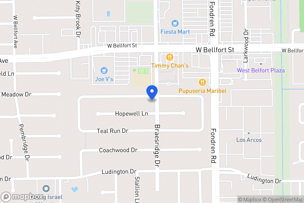 Map of 7603 Quail Meadow Dr, Houston