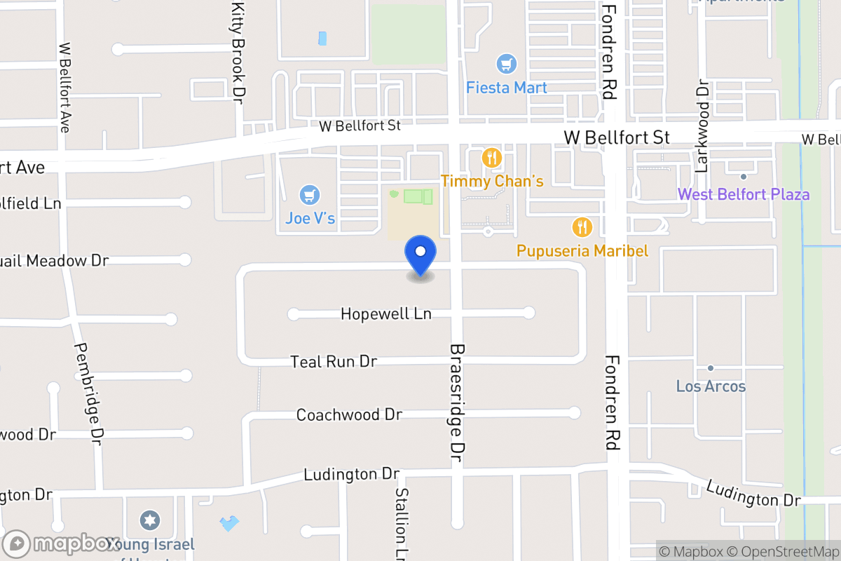 Map of 7611 Quail Meadow Dr, Houston