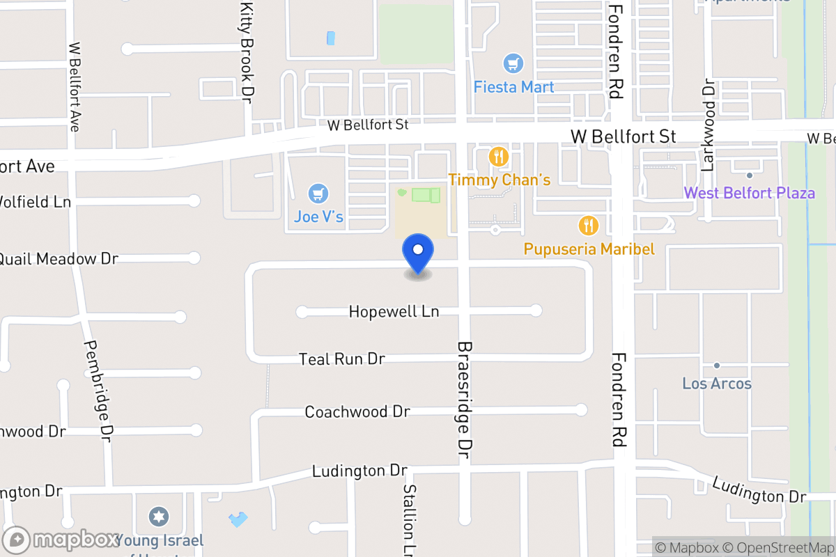 Map of 7615 Quail Meadow Dr, Houston