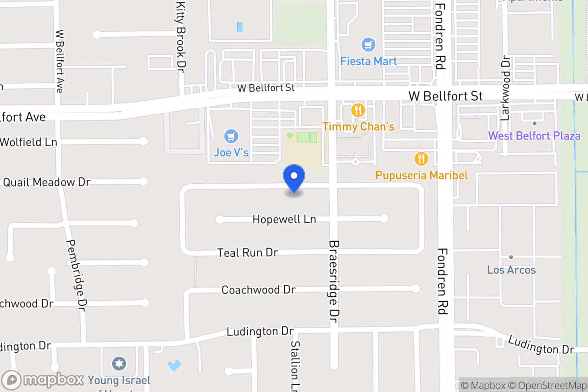 Map of 7619 Quail Meadow Dr, Houston