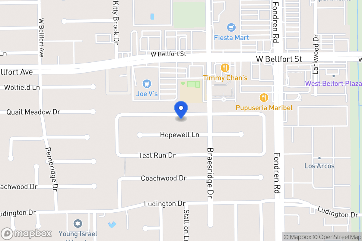 Map of 7623 Quail Meadow Dr, Houston