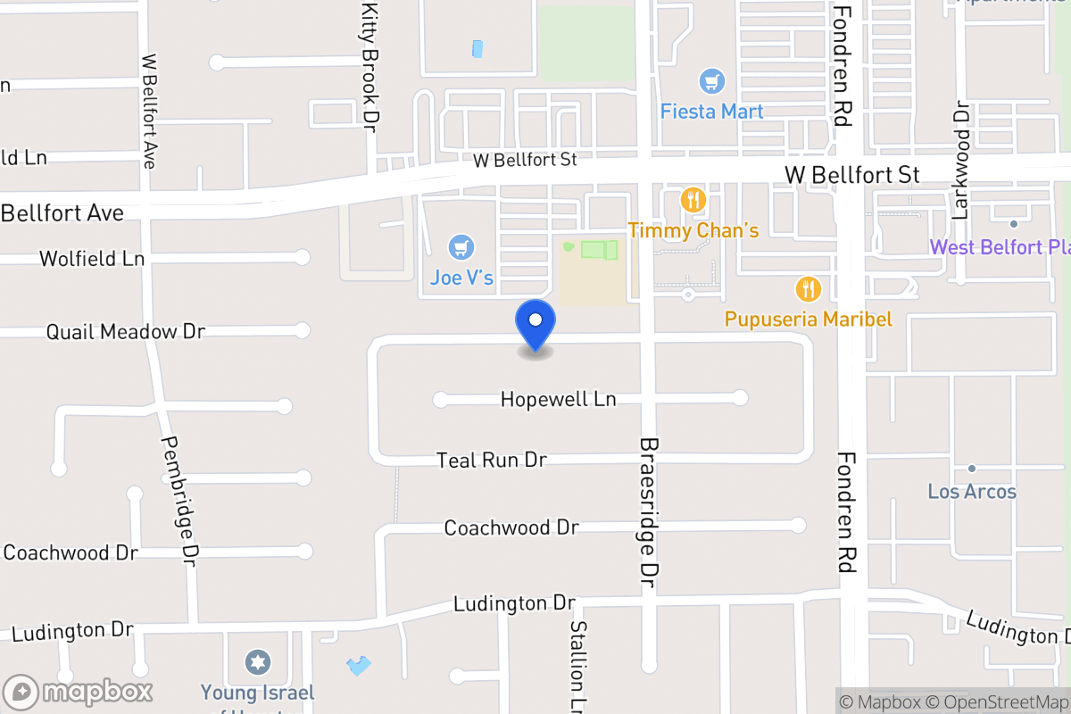 Map of 7631 Quail Meadow Dr, Houston