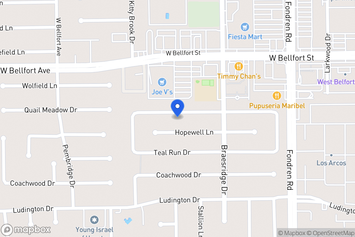 Map of 7639 Quail Meadow Dr, Houston