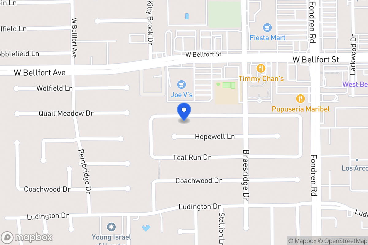 Map of 7711 Quail Meadow Dr, Houston