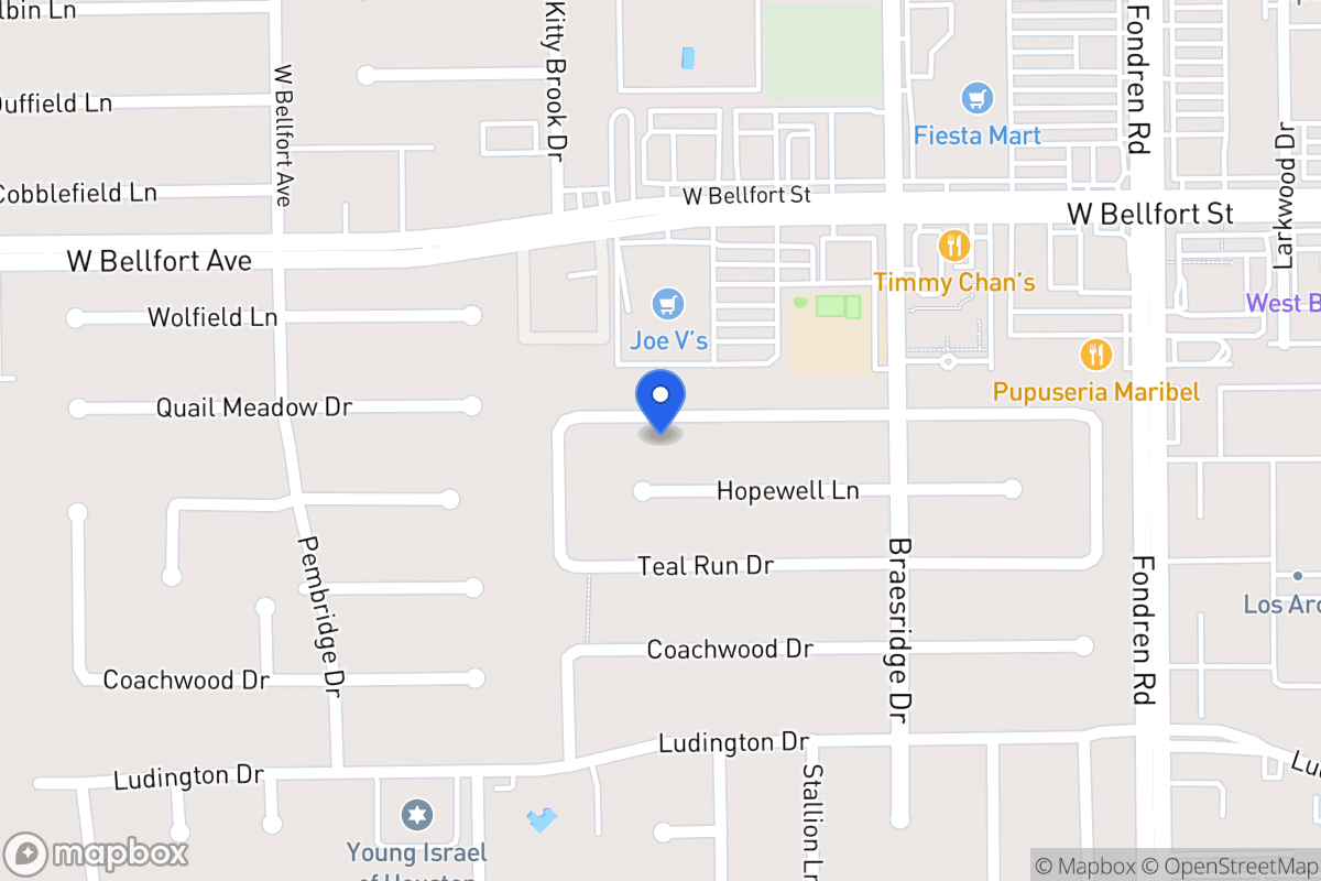 Map of 7715 Quail Meadow Dr, Houston