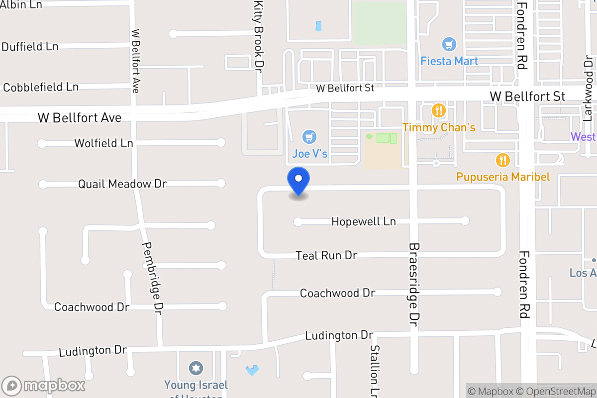 Map of 7719 Quail Meadow Dr, Houston