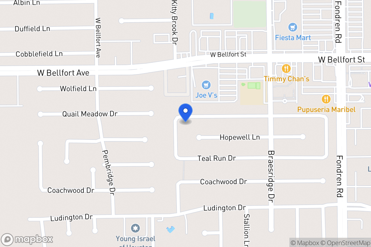 Map of 7731 Quail Meadow Dr, Houston