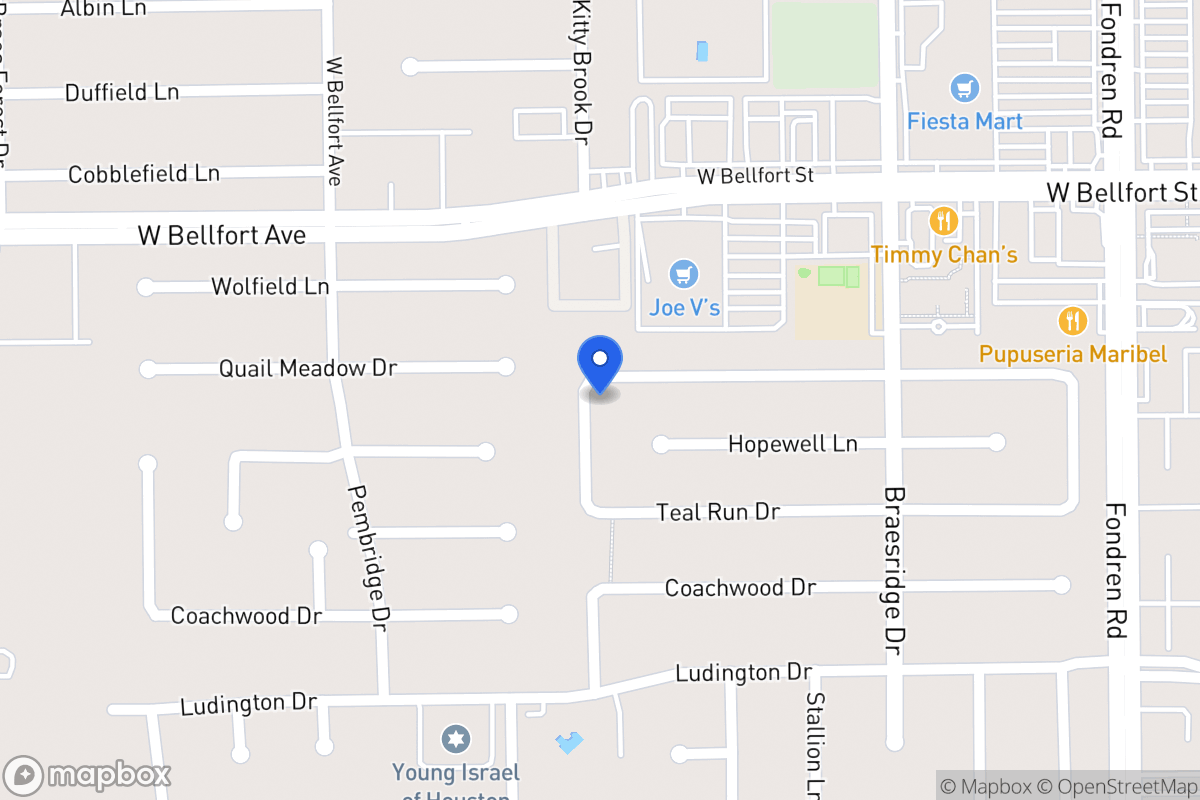 Map of 7735 Quail Meadow Dr, Houston