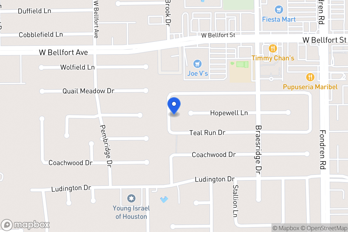 Map of 11423 Woodknoll Ln, Houston