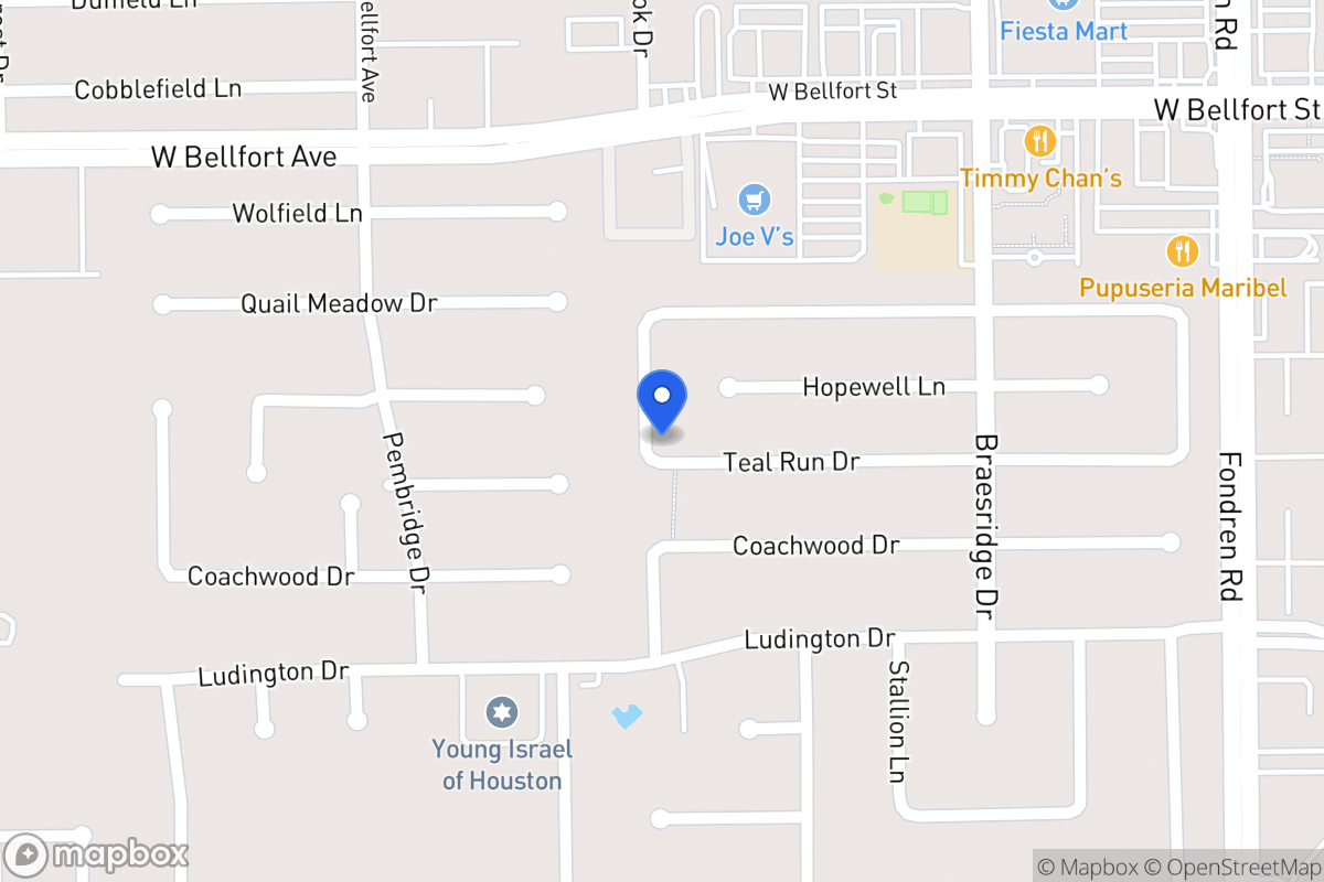 Map of 7734 Teal Run Dr, Houston