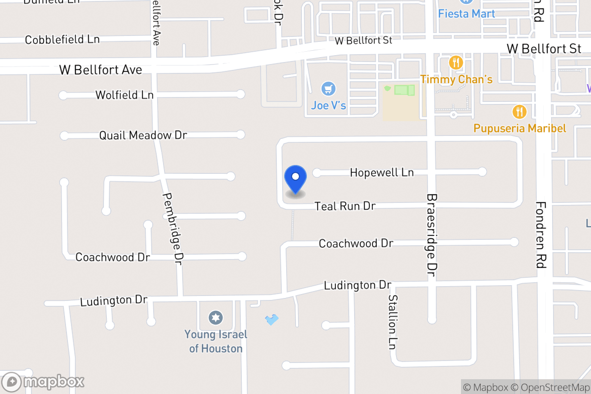 Map of 7730 Teal Run Dr, Houston