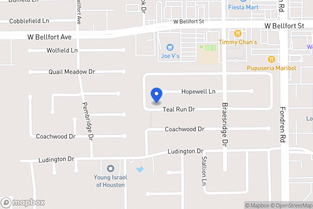 Map of 7726 Teal Run Dr, Houston